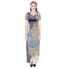 Ackground Leaves Desktop Short Sleeve Maxi Dress by Amaryn4rt