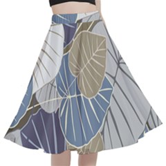 Ackground Leaves Desktop A-line Full Circle Midi Skirt With Pocket by Amaryn4rt