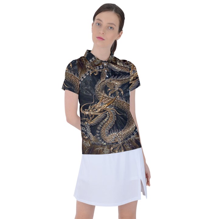 Dragon Pentagram Women s Polo Tee