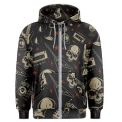 Grunge Seamless Pattern With Skulls Men s Zipper Hoodie by Amaryn4rt