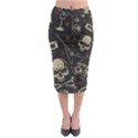 Grunge Seamless Pattern With Skulls Midi Pencil Skirt View1