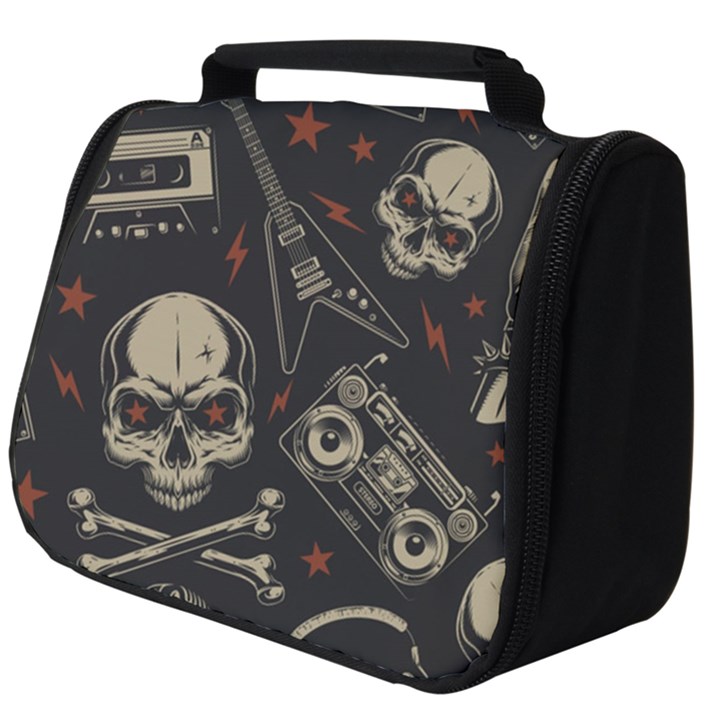 Grunge Seamless Pattern With Skulls Full Print Travel Pouch (Big)