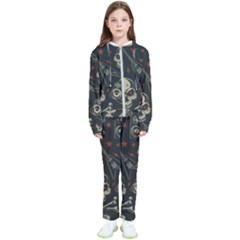 Grunge Seamless Pattern With Skulls Kids  Tracksuit