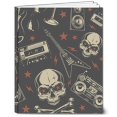 Grunge Seamless Pattern With Skulls 8  X 10  Hardcover Notebook by Amaryn4rt