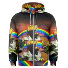 Rainbow Color Men s Zipper Hoodie by uniart180623