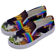 Rainbow Color Kids  Canvas Slip Ons by uniart180623