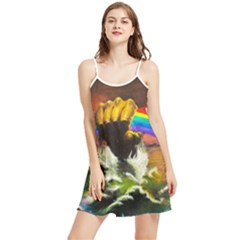 Rainbow Color Summer Frill Dress by uniart180623