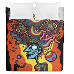 Hippie Rainbow Psychedelic Colorful Duvet Cover Double Side (queen Size) by uniart180623