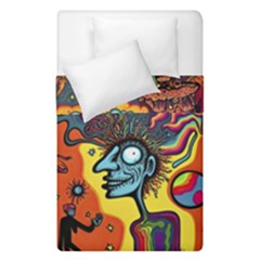 Hippie Rainbow Psychedelic Colorful Duvet Cover Double Side (single Size) by uniart180623