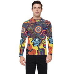 Hippie Rainbow Psychedelic Colorful Men s Long Sleeve Rash Guard by uniart180623