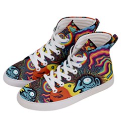 Hippie Rainbow Psychedelic Colorful Women s Hi-top Skate Sneakers by uniart180623