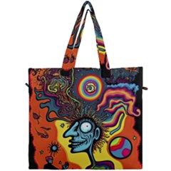 Hippie Rainbow Psychedelic Colorful Canvas Travel Bag by uniart180623