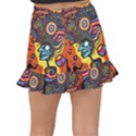 Hippie Rainbow Psychedelic Colorful Fishtail Mini Chiffon Skirt View2