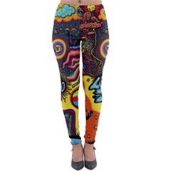 Hippie Rainbow Psychedelic Colorful Lightweight Velour Leggings