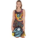 Hippie Rainbow Psychedelic Colorful Knee Length Skater Dress With Pockets View1