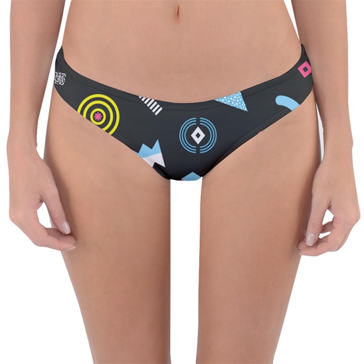 Memphis Design Seamless Pattern Reversible Hipster Bikini Bottoms