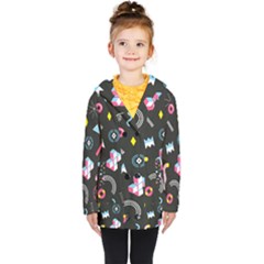 Memphis Design Seamless Pattern Kids  Double Breasted Button Coat by uniart180623