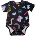 Memphis Design Seamless Pattern Baby Short Sleeve Bodysuit View1