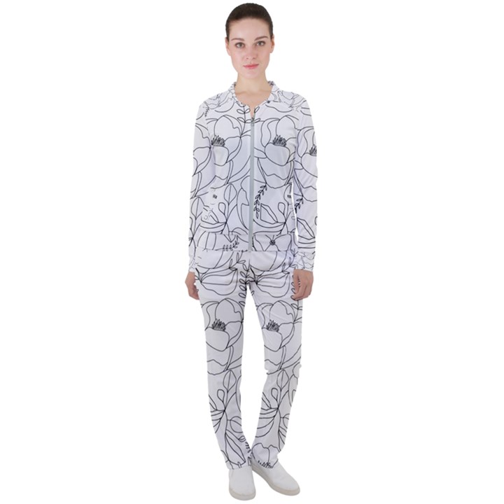 Contemporary-nature-seamless-pattern Casual Jacket and Pants Set