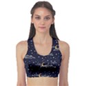 Hand-drawn-scratch-style-night-sky-with-moon-cloud-space-among-stars-seamless-pattern-vector-design- Fitness Sports Bra View1