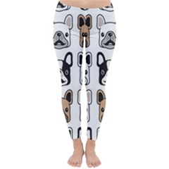 Dog-french-bulldog-seamless-pattern-face-head Classic Winter Leggings by uniart180623