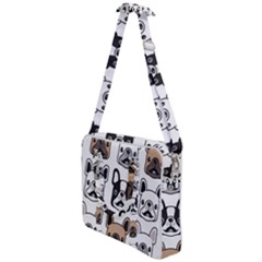 Dog-french-bulldog-seamless-pattern-face-head Cross Body Office Bag by uniart180623