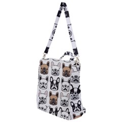 Dog-french-bulldog-seamless-pattern-face-head Crossbody Backpack by uniart180623