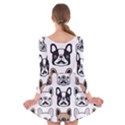 Dog-french-bulldog-seamless-pattern-face-head Long Sleeve Velvet Skater Dress View2