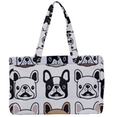 Dog-french-bulldog-seamless-pattern-face-head Canvas Work Bag by uniart180623