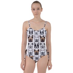 Dog-french-bulldog-seamless-pattern-face-head Sweetheart Tankini Set by uniart180623