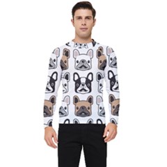 Dog-french-bulldog-seamless-pattern-face-head Men s Long Sleeve Rash Guard by uniart180623