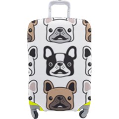 Dog-french-bulldog-seamless-pattern-face-head Luggage Cover (large) by uniart180623