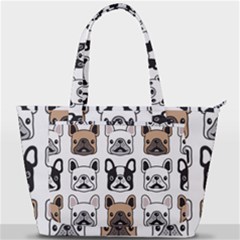 Dog-french-bulldog-seamless-pattern-face-head Back Pocket Shoulder Bag  by uniart180623