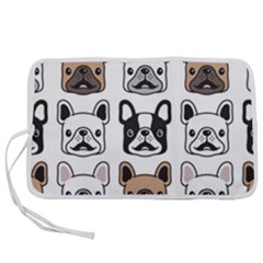 Dog-french-bulldog-seamless-pattern-face-head Pen Storage Case (l) by uniart180623