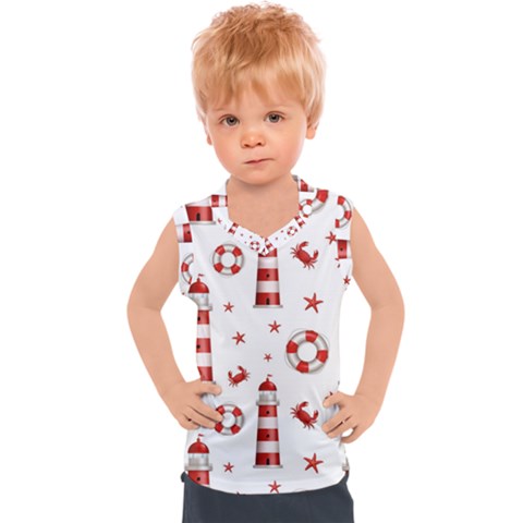 Nautical-seamless-pattern Kids  Sport Tank Top by uniart180623