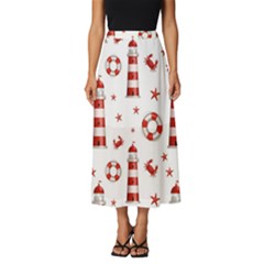 Nautical-seamless-pattern Classic Midi Chiffon Skirt by uniart180623