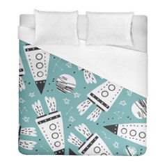 Cute-seamless-pattern-with-rocket-planets-stars Duvet Cover (full/ Double Size) by uniart180623