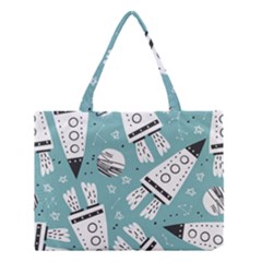 Cute-seamless-pattern-with-rocket-planets-stars Medium Tote Bag by uniart180623