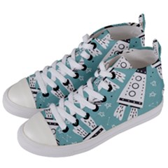 Cute-seamless-pattern-with-rocket-planets-stars Women s Mid-top Canvas Sneakers by uniart180623