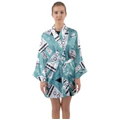 Cute-seamless-pattern-with-rocket-planets-stars Long Sleeve Satin Kimono by uniart180623