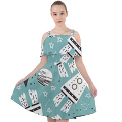 Cute-seamless-pattern-with-rocket-planets-stars Cut Out Shoulders Chiffon Dress by uniart180623