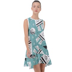 Cute-seamless-pattern-with-rocket-planets-stars Frill Swing Dress by uniart180623