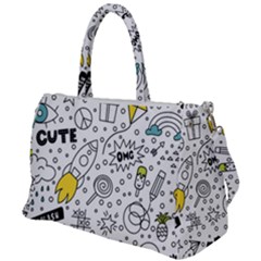 Set-cute-colorful-doodle-hand-drawing Duffel Travel Bag by uniart180623