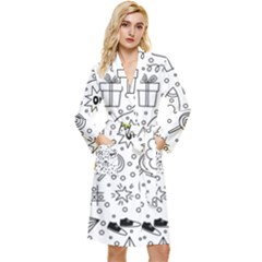 Set-cute-colorful-doodle-hand-drawing Long Sleeve Velvet Robe by uniart180623