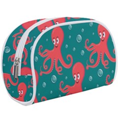 Cute-smiling-red-octopus-swimming-underwater Make Up Case (large) by uniart180623