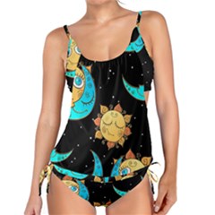 Seamless-pattern-with-sun-moon-children Tankini Set by uniart180623