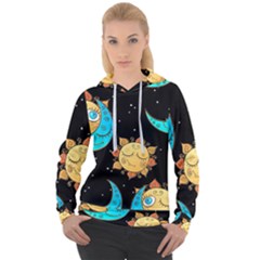 Seamless-pattern-with-sun-moon-children Women s Overhead Hoodie by uniart180623