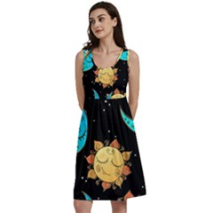 Seamless-pattern-with-sun-moon-children Classic Skater Dress