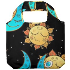 Seamless-pattern-with-sun-moon-children Foldable Grocery Recycle Bag by uniart180623