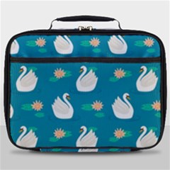 Elegant-swan-pattern-with-water-lily-flowers Full Print Lunch Bag by uniart180623